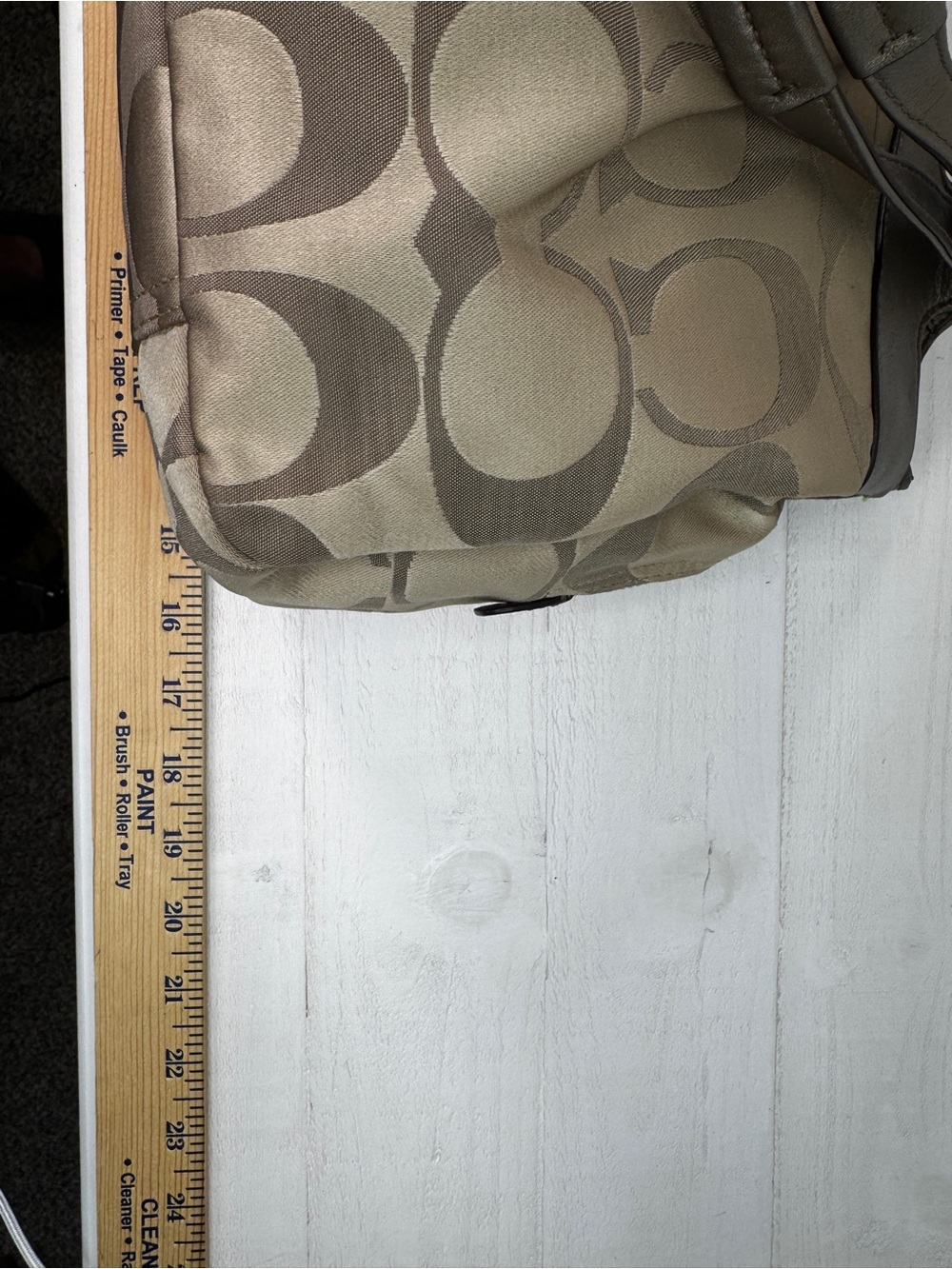 Coach F18828 Signature Satin Pleated Tote Shoulder Bag Pewter Bronze - Picture 16 of 16